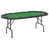 10-Player Folding Poker Table | Green - Perfect for Game Nights