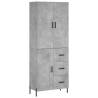 Stylish Highboard Concrete Grey - Durable Engineered Wood