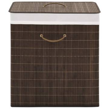 Dark Brown Bamboo Laundry Bin - Stylish & Functional Storage