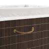 Dark Brown Bamboo Laundry Bin - Stylish & Functional Storage