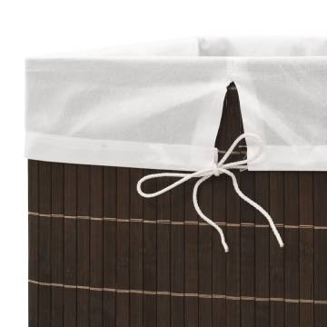 Dark Brown Bamboo Laundry Bin - Stylish & Functional Storage