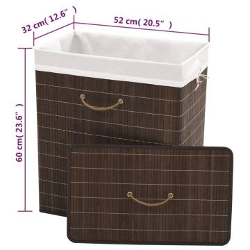 Dark Brown Bamboo Laundry Bin - Stylish & Functional Storage