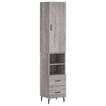 Highboard Grey Sonoma 34.5x34x180 cm | Stylish Storage Solution