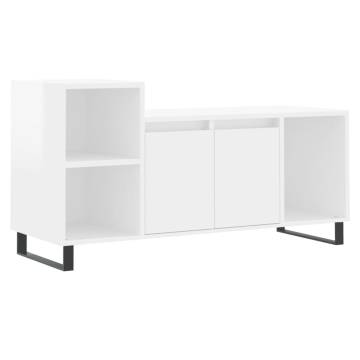 Stylish High Gloss White TV Cabinet - 100x35x55 cm