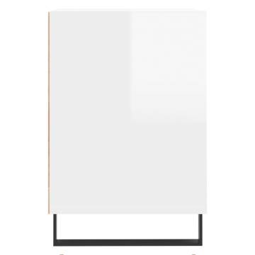 Stylish High Gloss White TV Cabinet - 100x35x55 cm