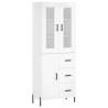 Elegant Highboard High Gloss White - 69.5x34x180 cm