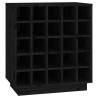 Trendy Black Wine Cabinet | Solid Pine Wood - 55.5x34x61 cm