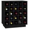 Trendy Black Wine Cabinet | Solid Pine Wood - 55.5x34x61 cm