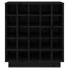 Trendy Black Wine Cabinet | Solid Pine Wood - 55.5x34x61 cm