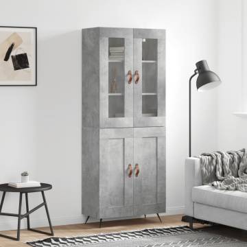 Stylish Highboard Concrete Grey - 69.5x34x180 cm | HipoMarket