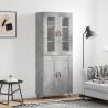 Highboard Concrete Grey 69.5x34x180 cm Engineered Wood Colour concrete grey Quantity in Package 1 Model 2 wood doors 