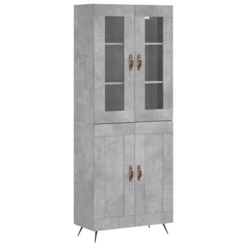 Stylish Highboard Concrete Grey - 69.5x34x180 cm | HipoMarket