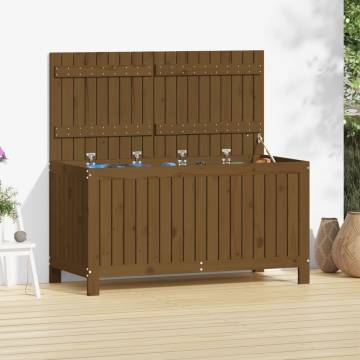 Garden Storage Box Honey Brown - Solid Pine Wood | Hipo Market