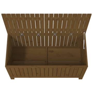 Garden Storage Box Honey Brown - Solid Pine Wood | Hipo Market