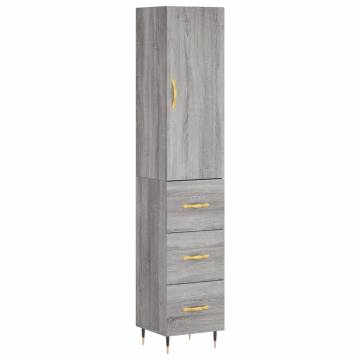 Stylish Highboard Grey Sonoma - 34.5x34x180 cm | HipoMarket