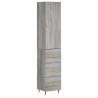 Stylish Highboard Grey Sonoma - 34.5x34x180 cm | HipoMarket