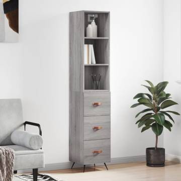 Elegant Grey Sonoma Highboard - Stylish Storage Solution