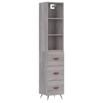 Elegant Grey Sonoma Highboard - Stylish Storage Solution