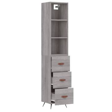 Elegant Grey Sonoma Highboard - Stylish Storage Solution