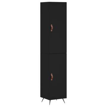 Elegant Highboard Black | 34.5x34x180 cm Engineered Wood