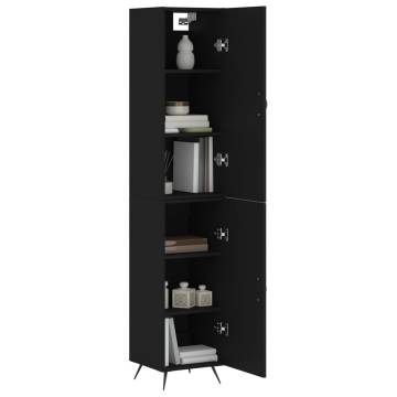 Elegant Highboard Black | 34.5x34x180 cm Engineered Wood