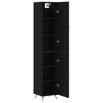 Elegant Highboard Black | 34.5x34x180 cm Engineered Wood