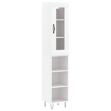 Stylish Highboard White 34.5x34x180 cm | HipoMarket