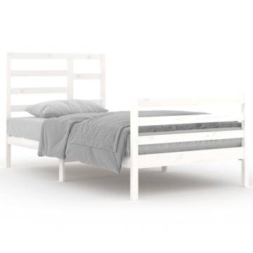 White Solid Wood Bed Frame 100x200 cm | Hipomarket