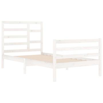 White Solid Wood Bed Frame 100x200 cm | Hipomarket