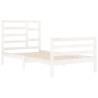 White Solid Wood Bed Frame 100x200 cm | Hipomarket