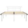 Elegant White Metal Bed Frame 140x200 cm | HipoMarket UK