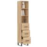 Stylish Highboard in Sonoma Oak - 34.5x34x180 cm