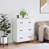 Stylish White Chest of Drawers - 69.5x34x90 cm Engineered Wood