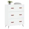 Stylish White Chest of Drawers - 69.5x34x90 cm Engineered Wood