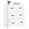 Stylish White Chest of Drawers - 69.5x34x90 cm Engineered Wood