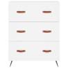 Stylish White Chest of Drawers - 69.5x34x90 cm Engineered Wood