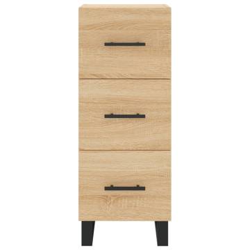 Stylish Highboard in Sonoma Oak - 34.5x34x180 cm