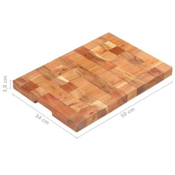 Solid Acacia Wood Chopping Board 50x34x3.8 cm - Hipomarket