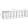 Durable Black Steel Dog Kennel - 4.84 m² Outdoor Play Space