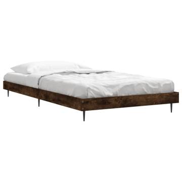 Smoked Oak Bed Frame 90x200 cm | Durable Engineered Wood