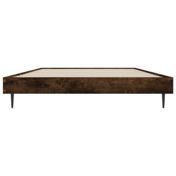 Smoked Oak Bed Frame 90x200 cm | Durable Engineered Wood