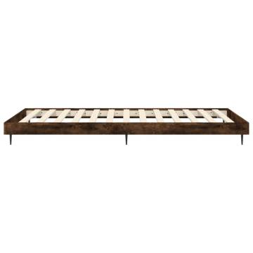 Smoked Oak Bed Frame 90x200 cm | Durable Engineered Wood