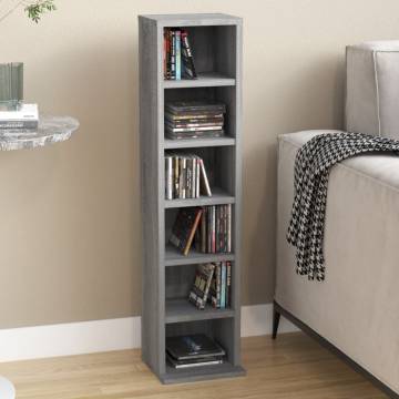 Stylish Grey Sonoma CD Cabinet | 21x20x88 cm