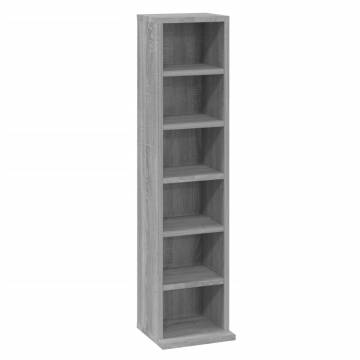 Stylish Grey Sonoma CD Cabinet | 21x20x88 cm