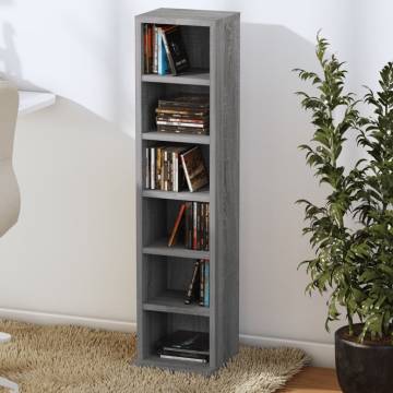 Stylish Grey Sonoma CD Cabinet | 21x20x88 cm