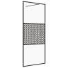 Walk-in Shower Wall 90x195 cm with Clear ESG Glass – Black