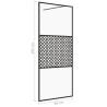 Walk-in Shower Wall 90x195 cm with Clear ESG Glass – Black