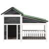 Dog Kennel Grey 143x60.5x109 cm Solid Wood Pine | Hipo Market