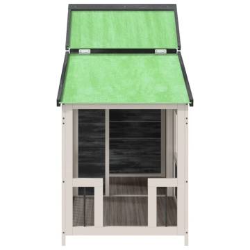 Dog Kennel Grey 143x60.5x109 cm Solid Wood Pine | Hipo Market