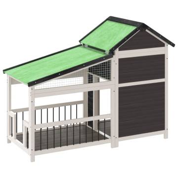 Dog Kennel Grey 143x60.5x109 cm Solid Wood Pine | Hipo Market